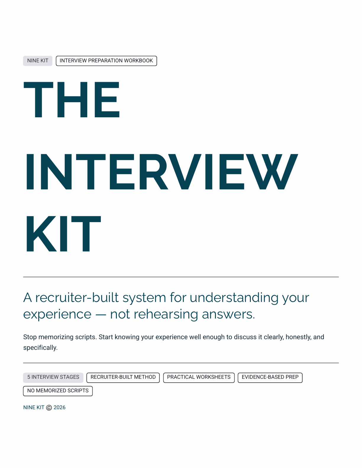Cover of The Interview Workbook by NineKit